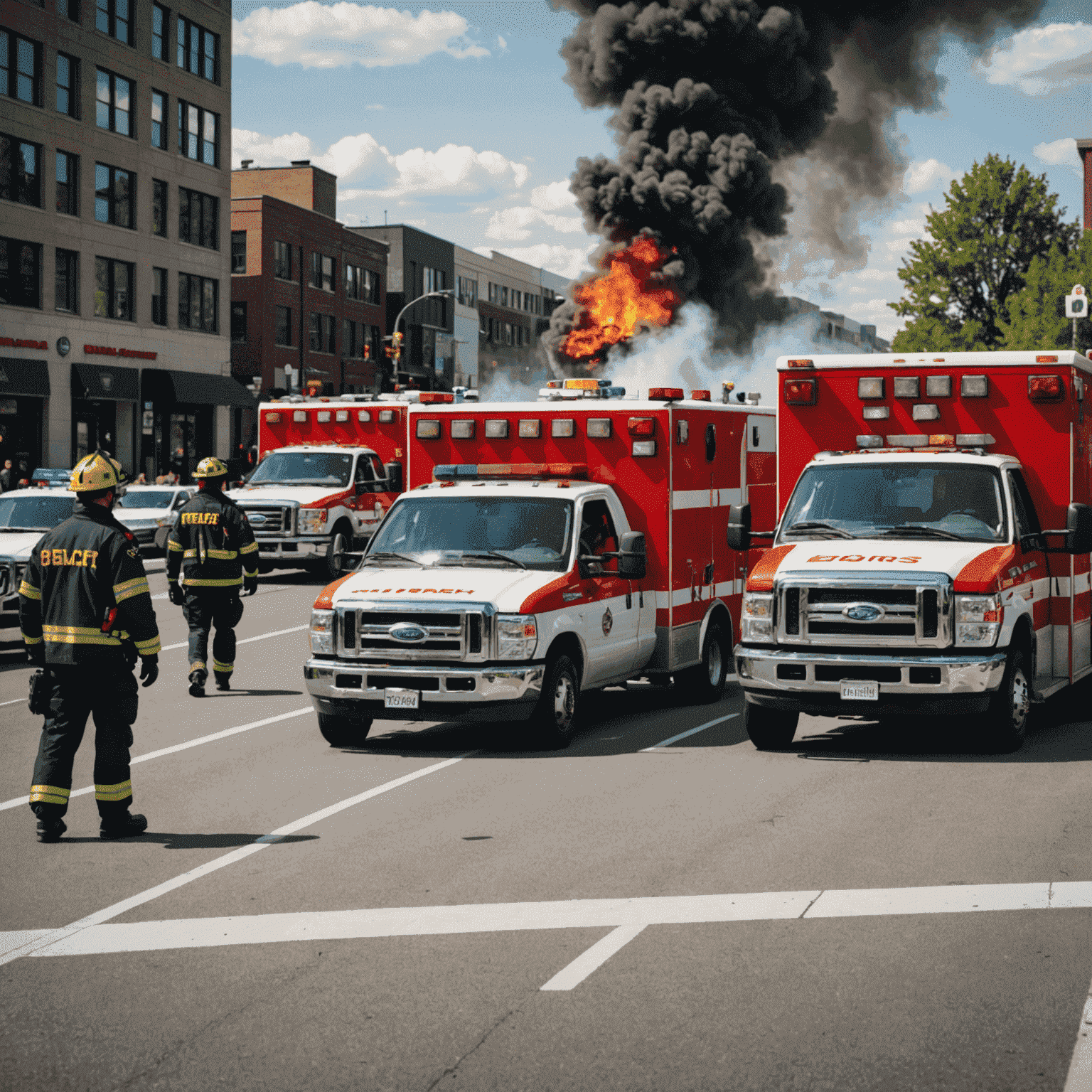 An image showing Canadian emergency services responding to a major incident